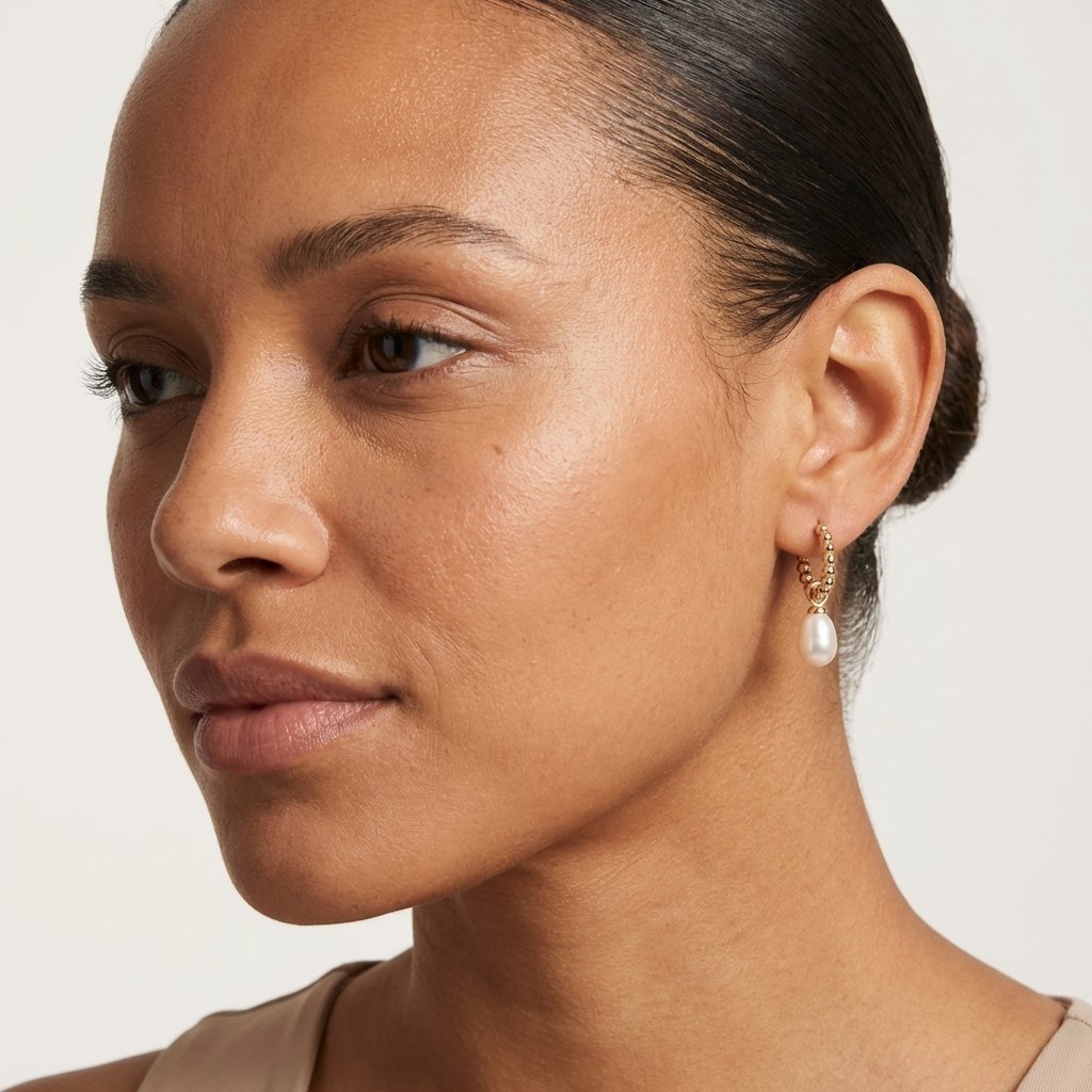 Minimalist Pearl Hoop Earrings