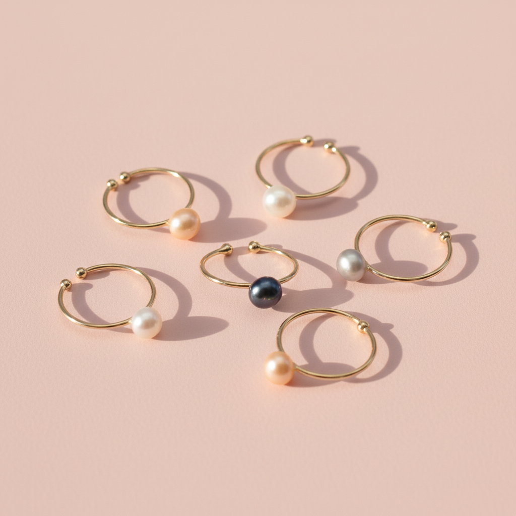 Minimalist Freshwater Pearl Stacking Ring