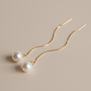 Pull Through Freshwater Pearl Drop Earrings