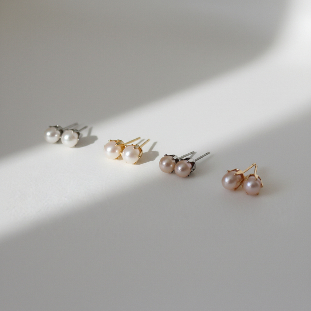 Flower Crown Freshwater Pearl Stud Earrings 6-7mm