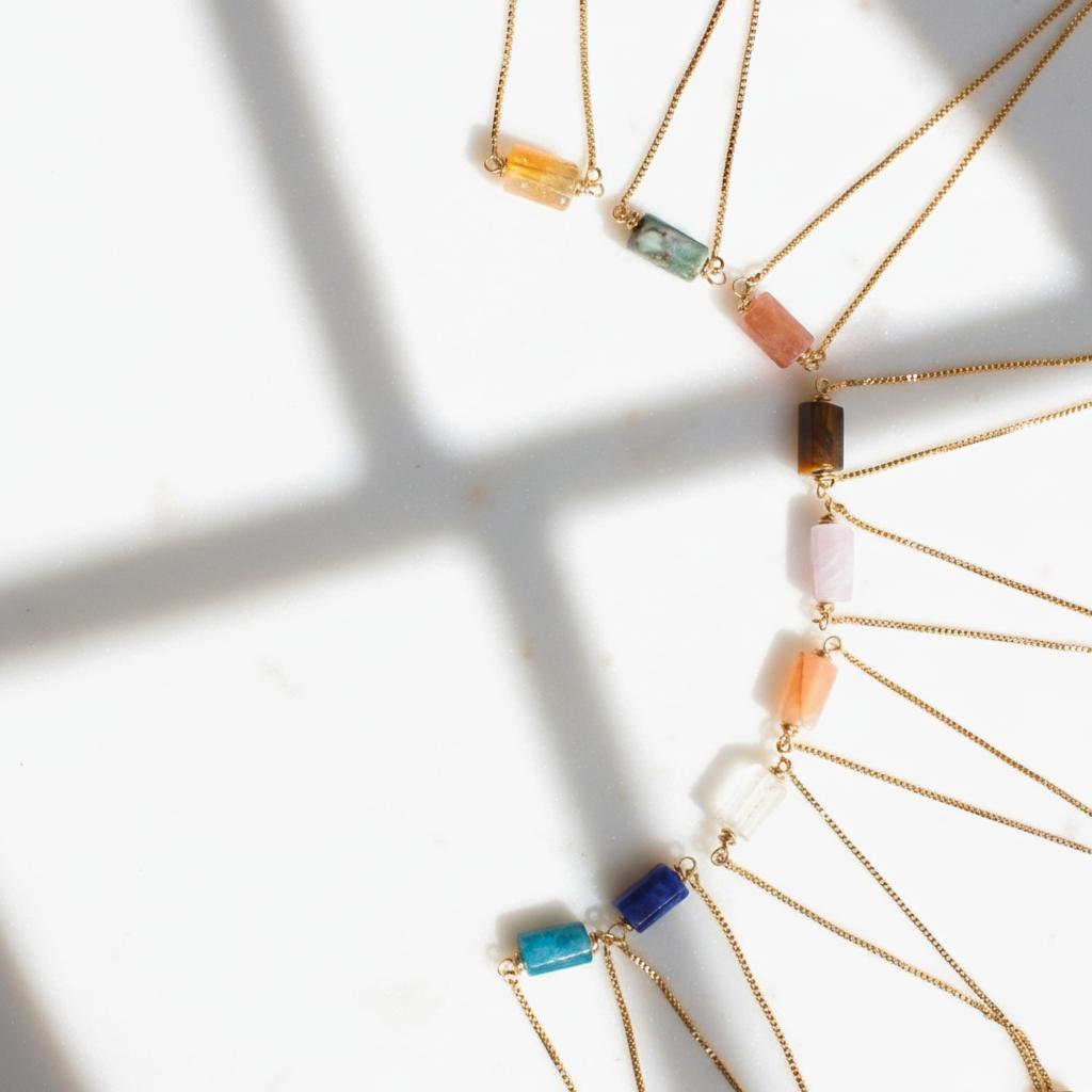 Minimalist Healing Crystal Charm Bracelet