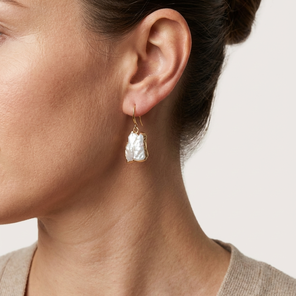 Freeform Baroque Pearl Dangle Earrings