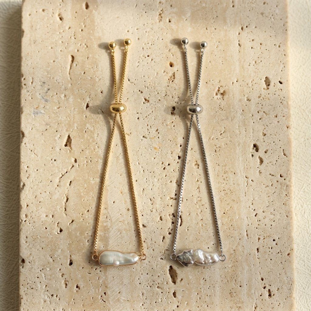 Minimalist Baroque Pearl Bracelet