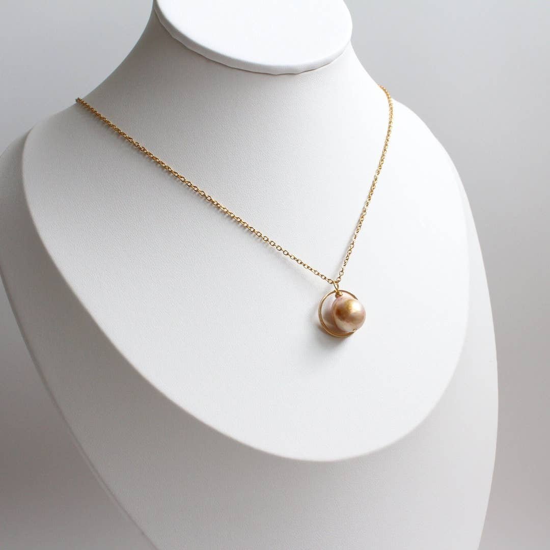 Freshwater Edison Pearl Ring Necklace