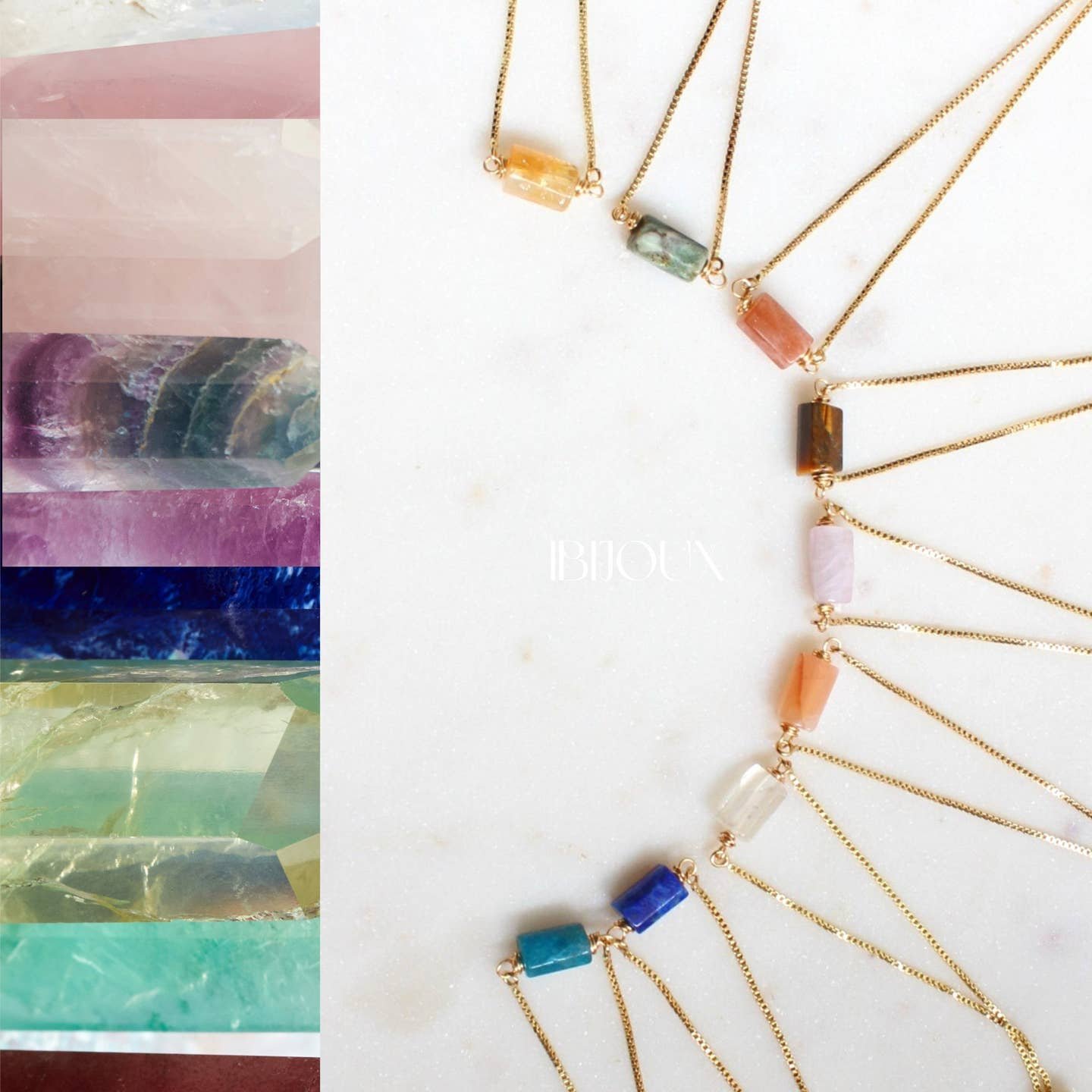 Minimalist Healing Crystal Charm Bracelet