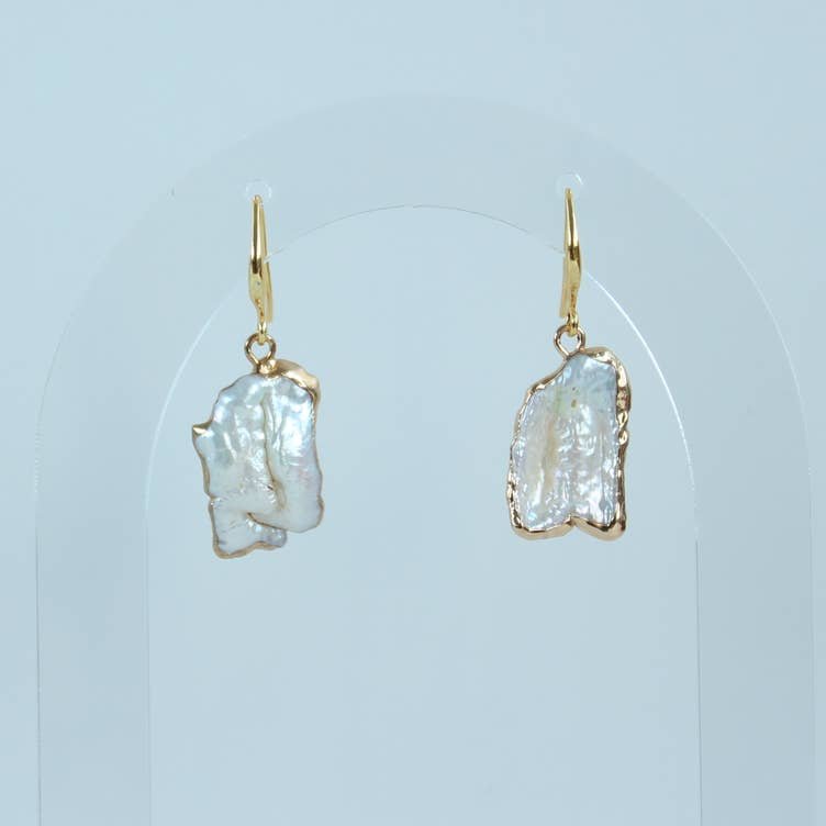 Freeform Baroque Pearl Dangle Earrings